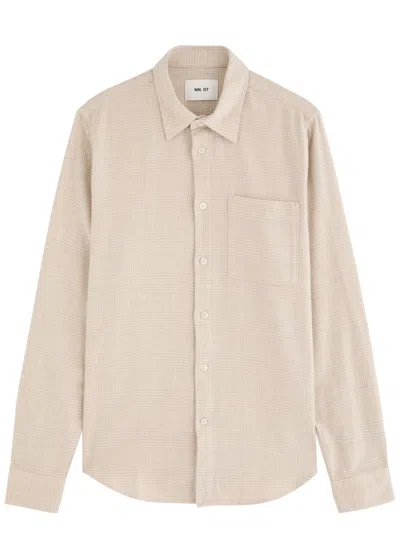 Nn07 Arne Checked Flannel Shirt In Cream