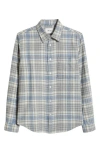 Nn07 Arne Flannel Button-up Shirt In Grey Check