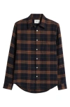 Nn07 Arne Flannel Button-up Shirt In Wine Check