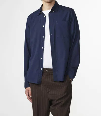 Nn07 Arne Long Sleeve Button Down Shirt In Navy Blue
