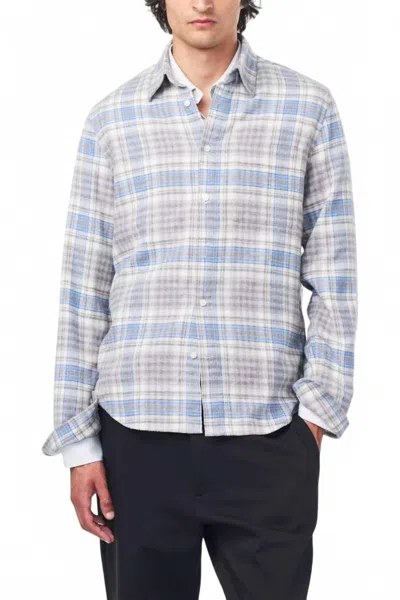 Nn07 Arne Plaid Button Shirt In Grey Check In Multi