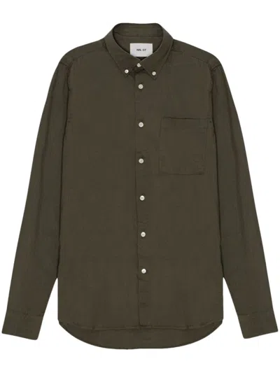 Nn07 Freddy Classic-collar Shirt In Green