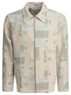 Nn07 Nn.07 Ashley Blue Abstract Pattern Jacket In Neutral