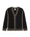 Nn07 August Relaxed Fit Contrast Trim Cardigan In Black