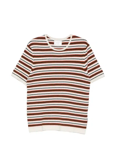 Nn07 Bari 6686 Striped T-shirt In Brown