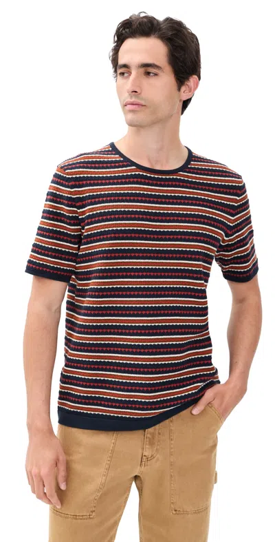 Nn07 Bari Striped Knit Tee Navy Multi