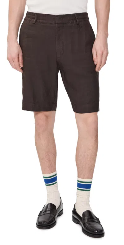 Nn07 Billie Linen Shorts Deep Truffle In Brown