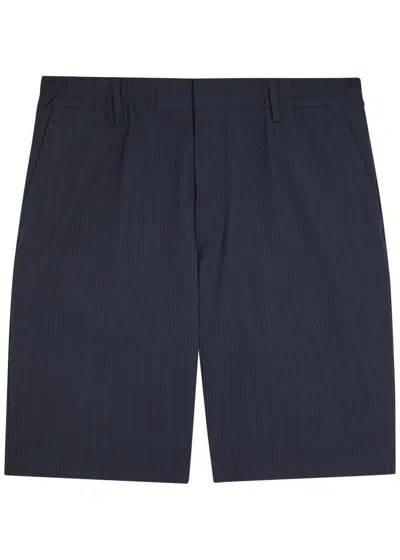 Nn07 Billie Striped Seersucker Swim Shorts In Blue