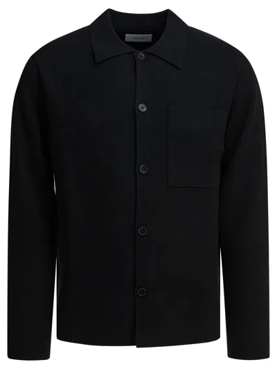 Nn07 Black Wool Acrylic Blend Polo Shirt