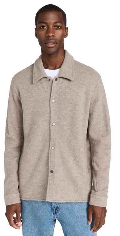 Nn07 Blaze Boiled Wool Jacket Khaki Beige