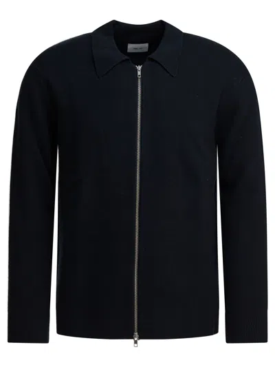 Nn07 Blue Wool Acrylic Blend Knitwear In Black