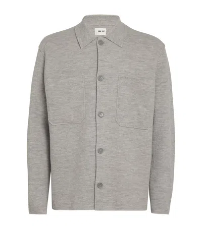 Nn07 Boiled Merino Jonas Overshirt In Grey