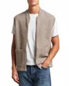 Nn07 Boiled Wool Vest In Khaki Beig In Brown