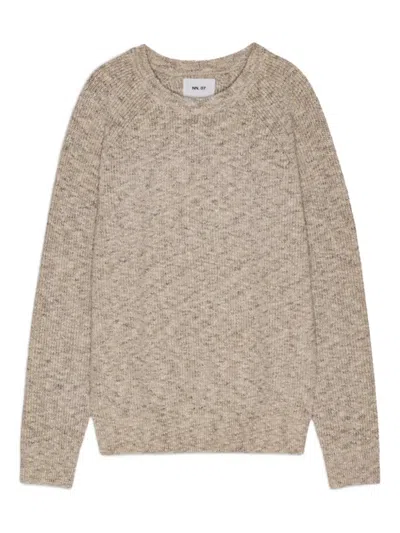 Nn07 Boucle Raglan-sleeves Sweater In Brown