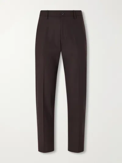 Nn07 Brendan 10037 Straight-leg Woven Trousers In Brown
