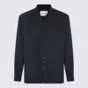 Nn07 Wool-blend Stripe Overshirt In Blue