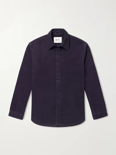 Nn07 Casper 50002 Organic Cotton-corduroy Overshirt In Purple