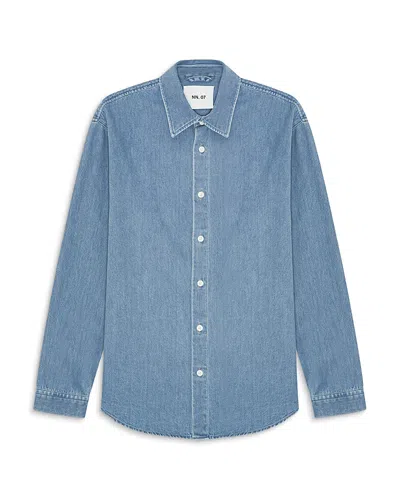 Nn07 Casper Button Front Denim Shirt In Blue