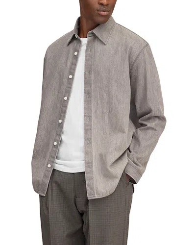 Nn07 Casper 50033 Cotton-twill Shirt In Gray