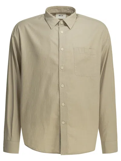Nn07 Deon Casual Shirt Long Sleeves Collar In Neutral