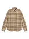 Nn07 Deon 5465 Organic Cotton Button-up Shirt In Brown