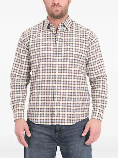 Nn07 Colby 50007 Embroidered Checked Organic Cotton Shirt In Multi