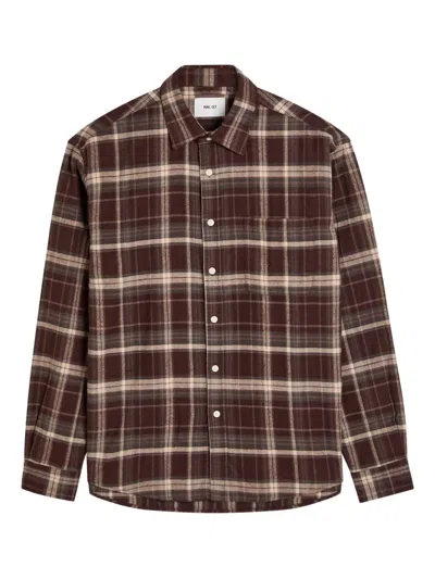 Nn07 Checked Shirt In Brown