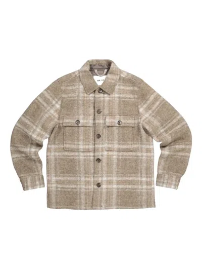 Nn07 Checked Wool Shirt Jacket In Brown
