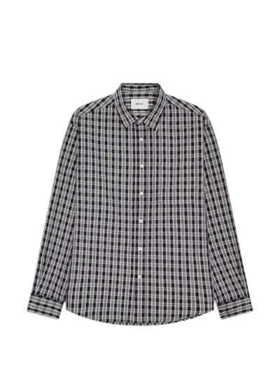 Nn07 Check-pattern Deon Shirt In Brown