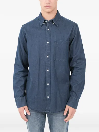 Nn07 Chest-pocket Shirt In Blue