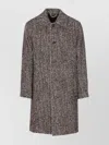 Nn07 Chevron Motif Long Sleeve Coat With Pockets In Gray