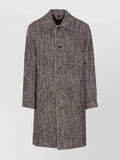 NN07 CHEVRON MOTIF LONG SLEEVE COAT WITH POCKETS