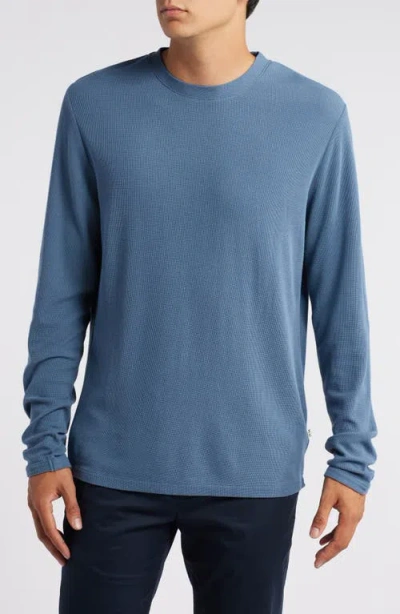 Nn07 Clive Long Sleeve Waffle Knit Tee In Bering Sea