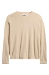 Nn07 Clive Long Sleeve Waffle Knit Tee In White Pepper