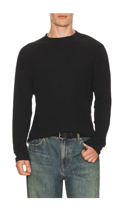 Nn07 Clive Waffle Knit Tee 3323 In Black