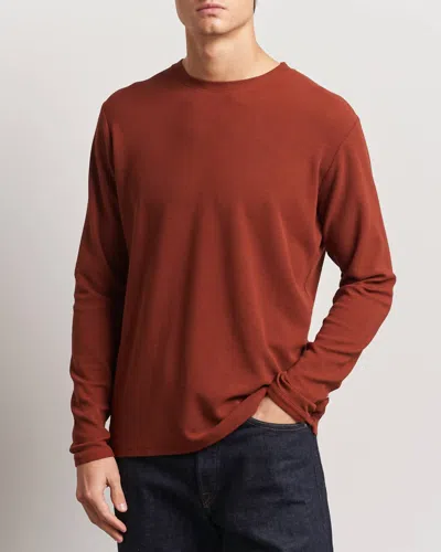 Nn07 Clive Waffle Knit Tee In Red Brown In Animal Print
