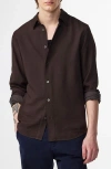 Nn07 Colby Drapey Shirt Dark Army In Brown