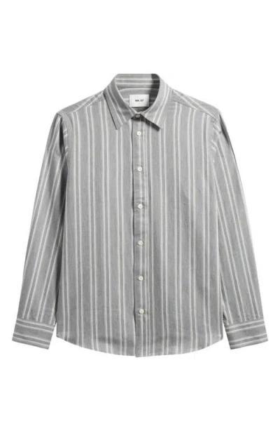 Nn07 Colby 5332 Stripe Organic Cotton Button-up Shirt In Grey Stripe