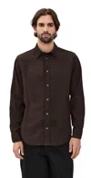 Nn07 Colby Drapey Shirt Dark Army In Brown