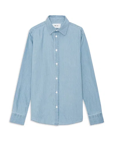 Nn07 Colby Long Sleeve Button Front Shirt In Bleach Indigo