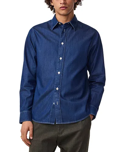 Nn07 Colby Long Sleeve Button Front Shirt In Blue