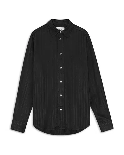 Nn07 Colby Printed Long Sleeve Button Front Shirt In Charcoal