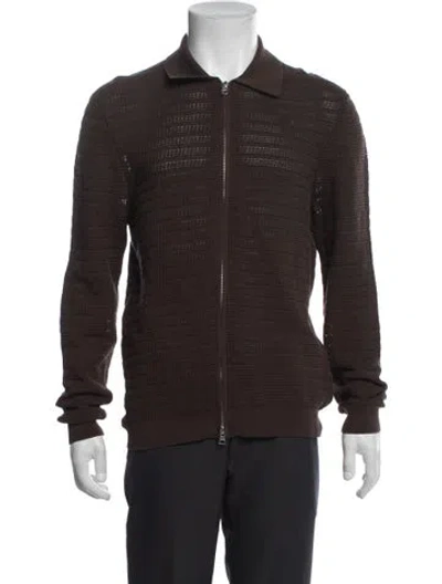 Pre-owned Nn07 Collar Long Sleeve Cardigan In Brown