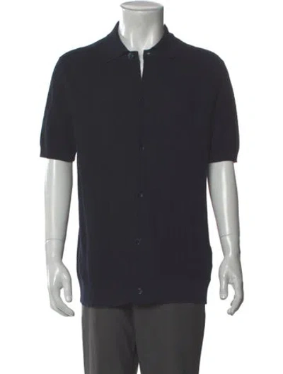 Pre-owned Nn07 Collar Short Sleeve Polo Sweater In Blue
