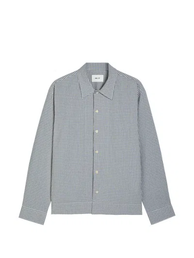Nn07 Collared Checked Shirt In Blue