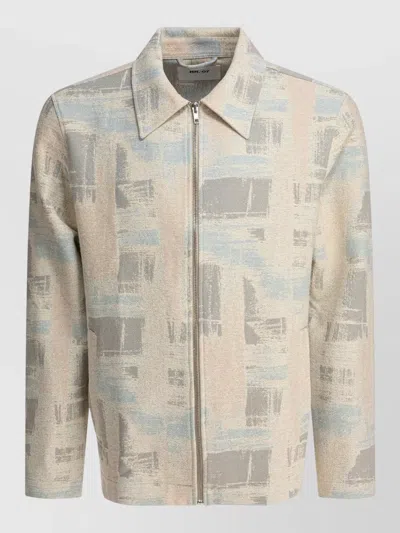 NN07 COLLARED JACKETS COATS ABSTRACT PATTERN POCKETS