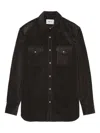 Nn07 Ricky 50004 Organic Cotton Corduroy Snap-up Western Overshirt In Brown
