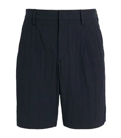 Nn07 Cotton-blend Seersucker Shorts In Navy