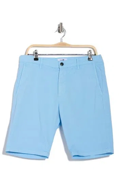 Nn07 Craig Flat Front Shorts In Light Blue