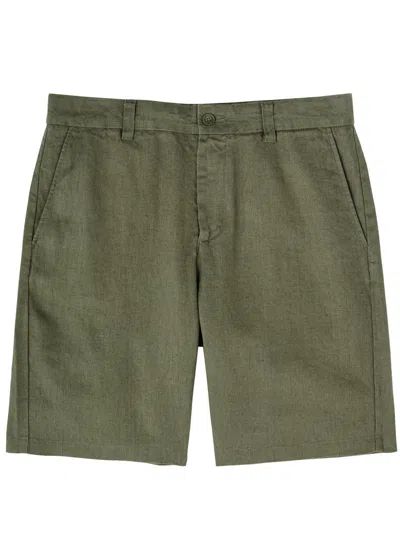 Nn07 Crown Linen Shorts In Khaki